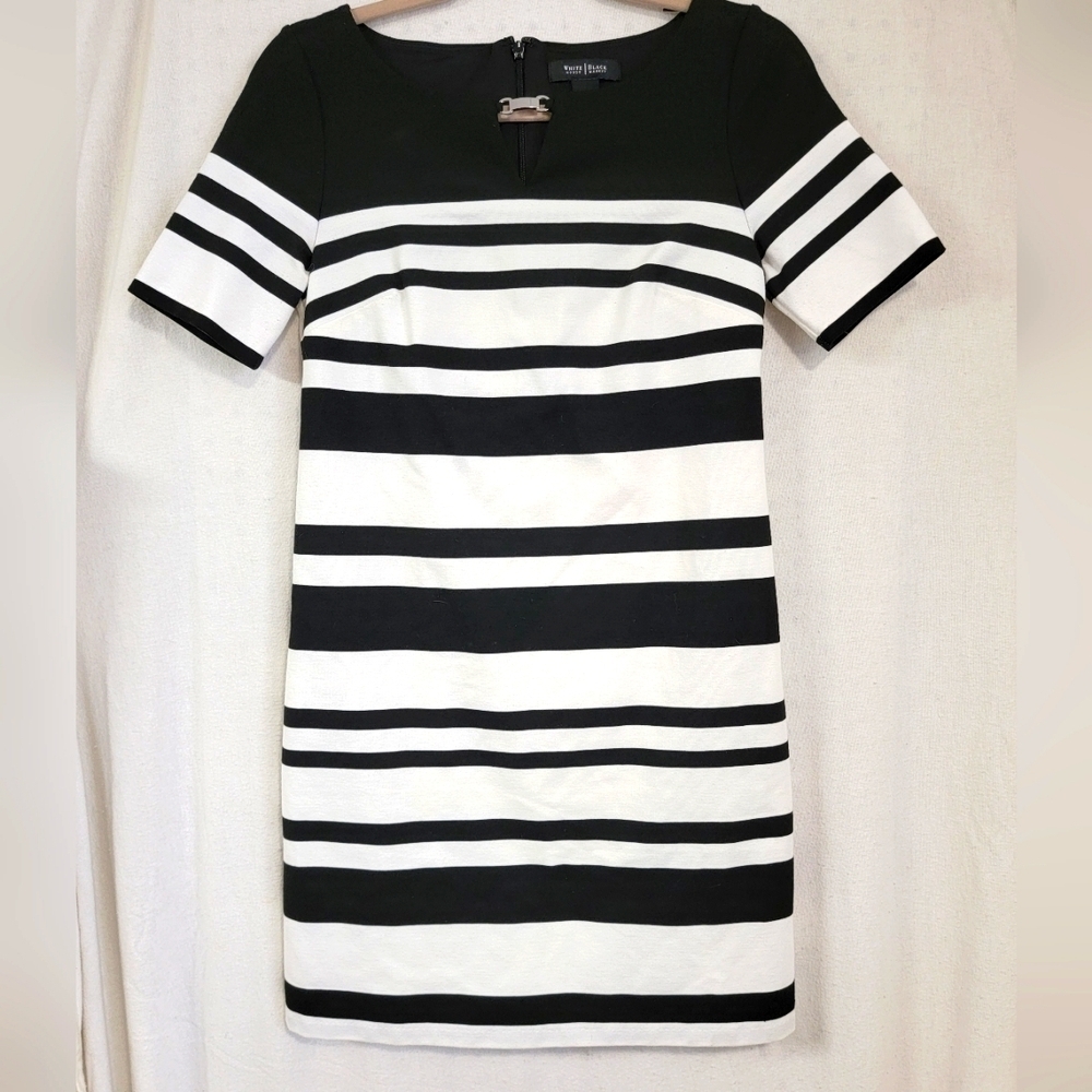White House Black Market Black and White Sheath Mini Dress size 2